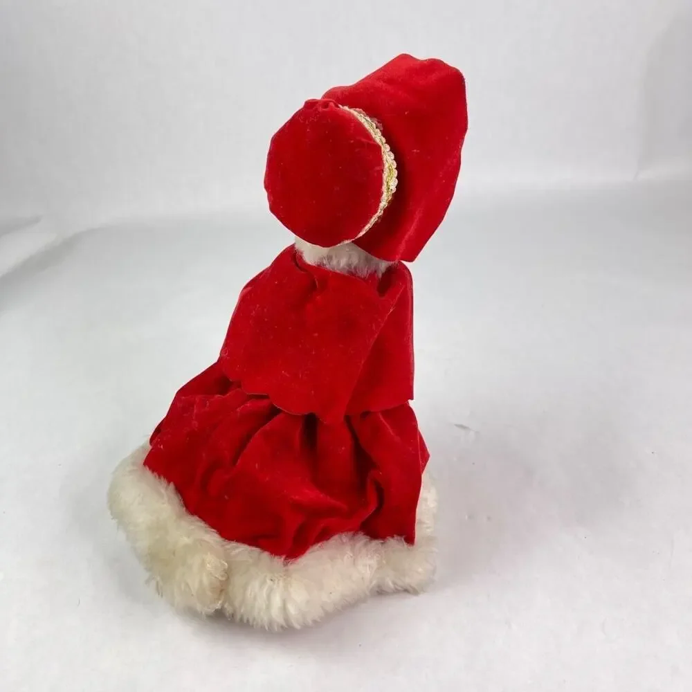 Vintage Christmas Caroler Musical Doll Animated Wind Up Made in Japan